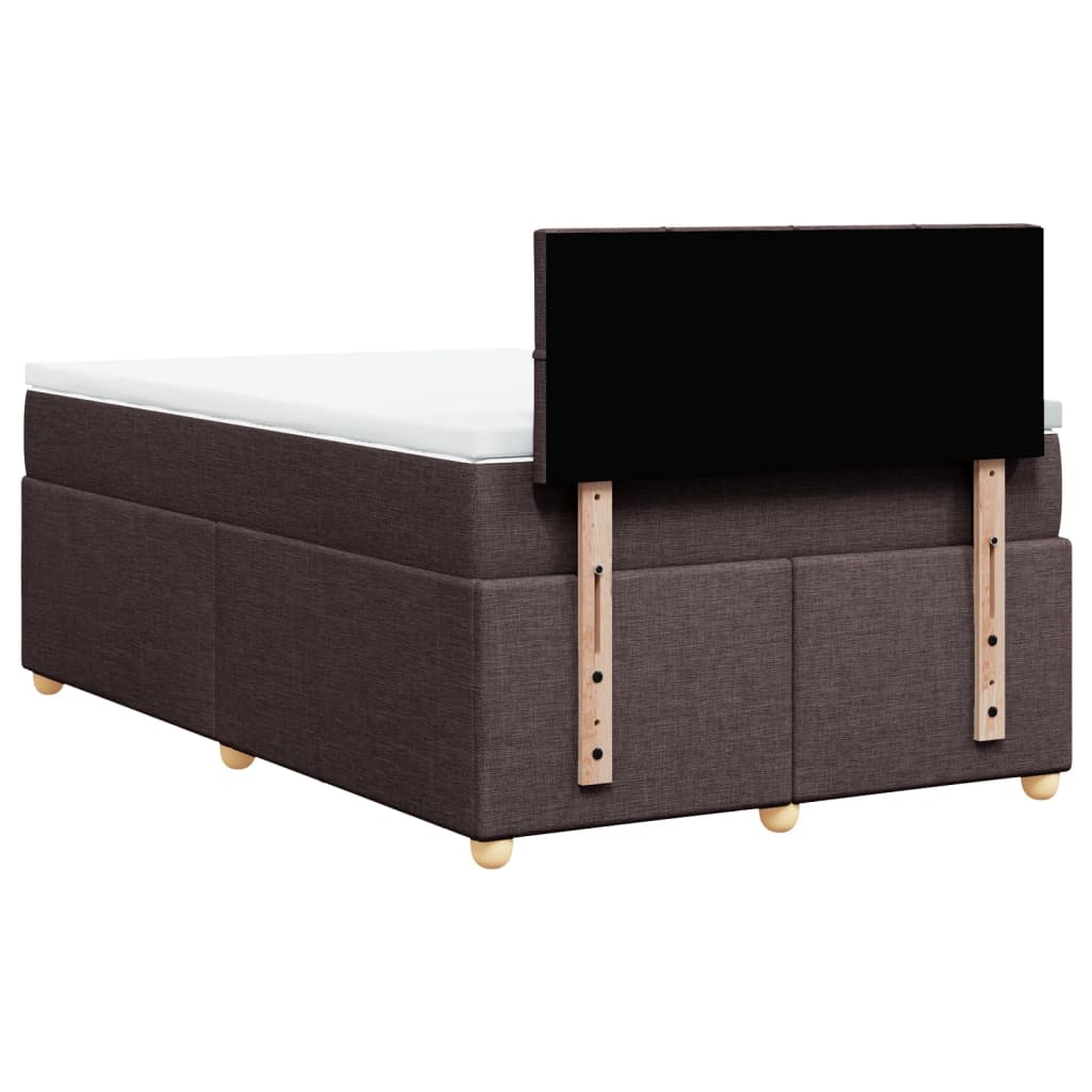 Boxspring met matras stof donkerbruin 120x190 cm