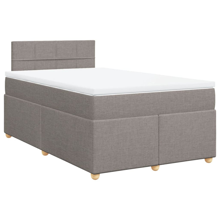 Boxspring met matras stof taupe 120x190 cm