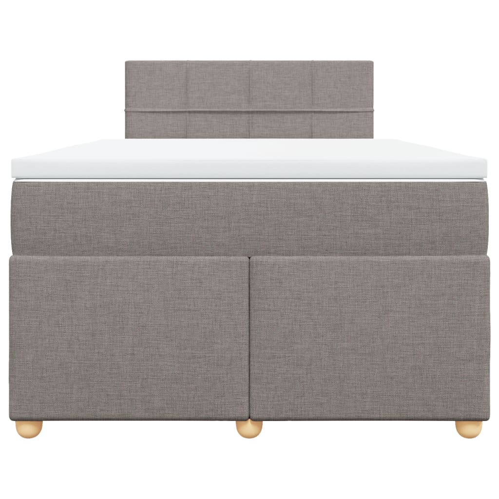 Boxspring met matras stof taupe 120x190 cm