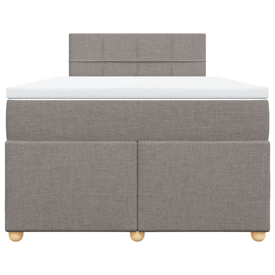 Boxspring met matras stof taupe 120x190 cm