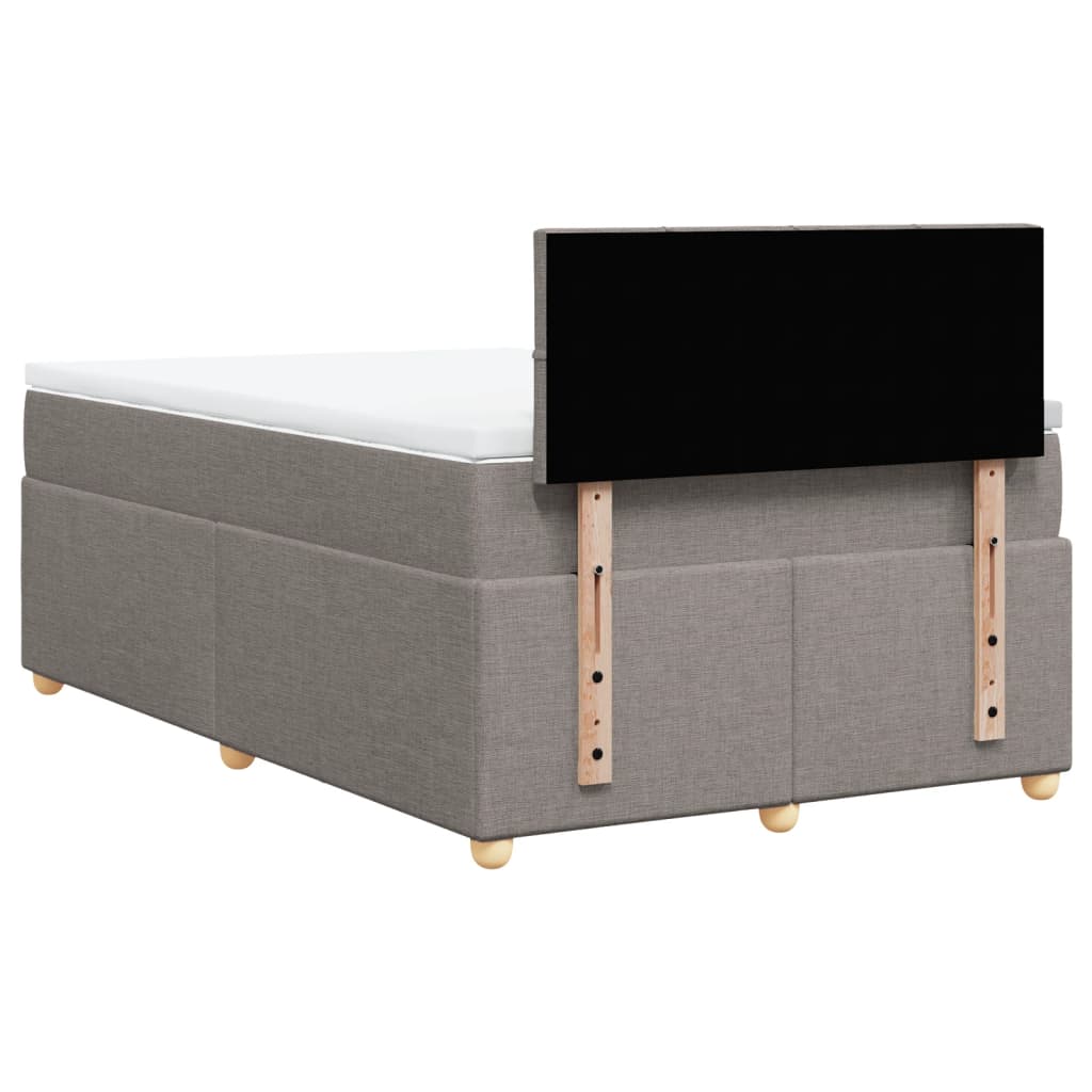 Boxspring met matras stof taupe 120x190 cm