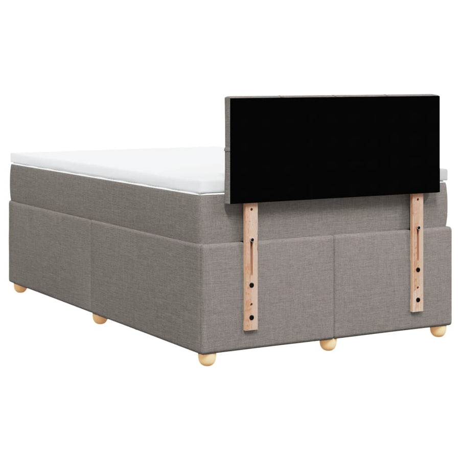 Boxspring met matras stof taupe 120x190 cm