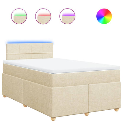 Boxspring met matras stof crèmekleurig 120x190 cm