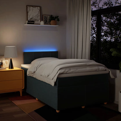Boxspring met matras stof blauw 120x190 cm