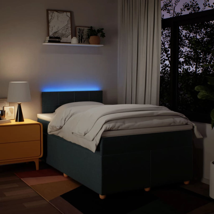 Boxspring met matras stof blauw 120x190 cm