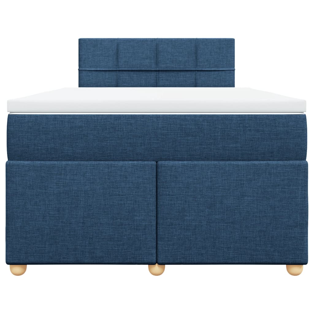 Boxspring met matras stof blauw 120x190 cm