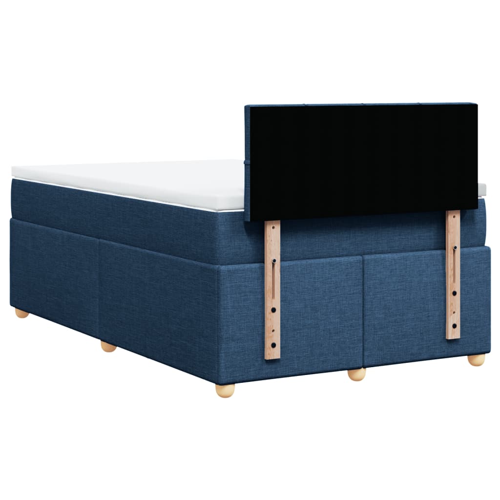 Boxspring met matras stof blauw 120x190 cm
