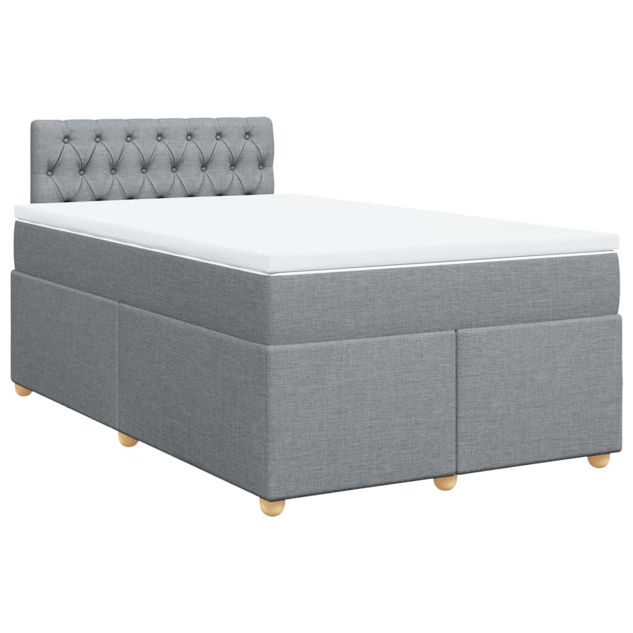 Boxspring met matras stof lichtgrijs 120x190 cm