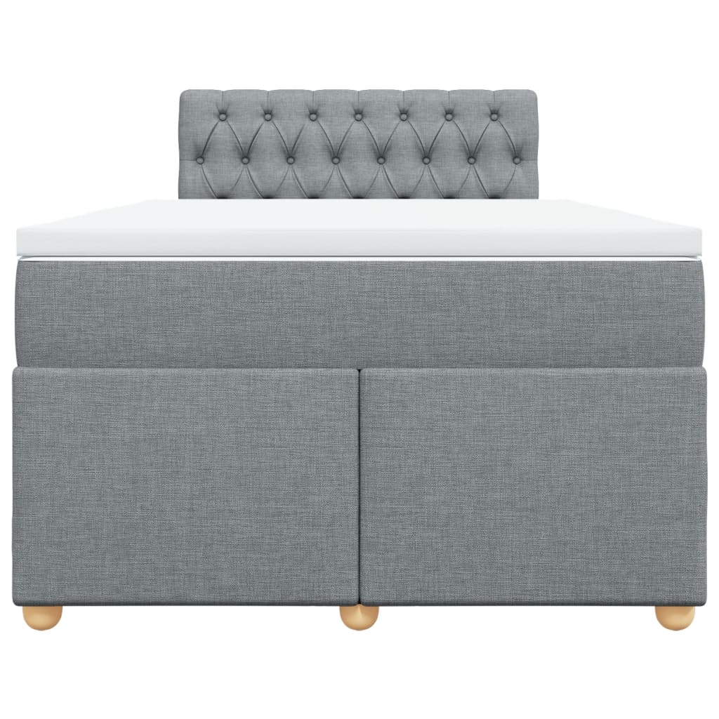 Boxspring met matras stof lichtgrijs 120x190 cm