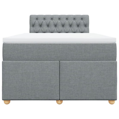 Boxspring met matras stof lichtgrijs 120x190 cm