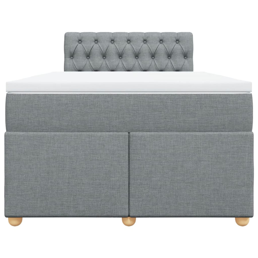 Boxspring met matras stof lichtgrijs 120x190 cm