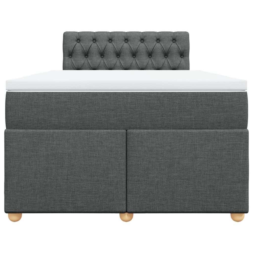 Boxspring met matras stof donkergrijs 120x190 cm