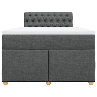 Boxspring met matras stof donkergrijs 120x190 cm