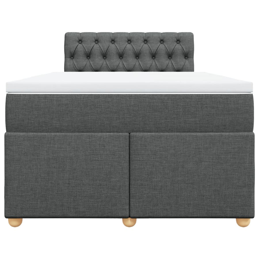 Boxspring met matras stof donkergrijs 120x190 cm