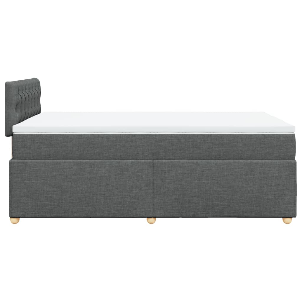 Boxspring met matras stof donkergrijs 120x190 cm