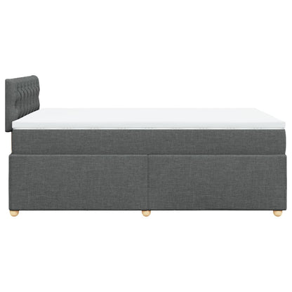 Boxspring met matras stof donkergrijs 120x190 cm