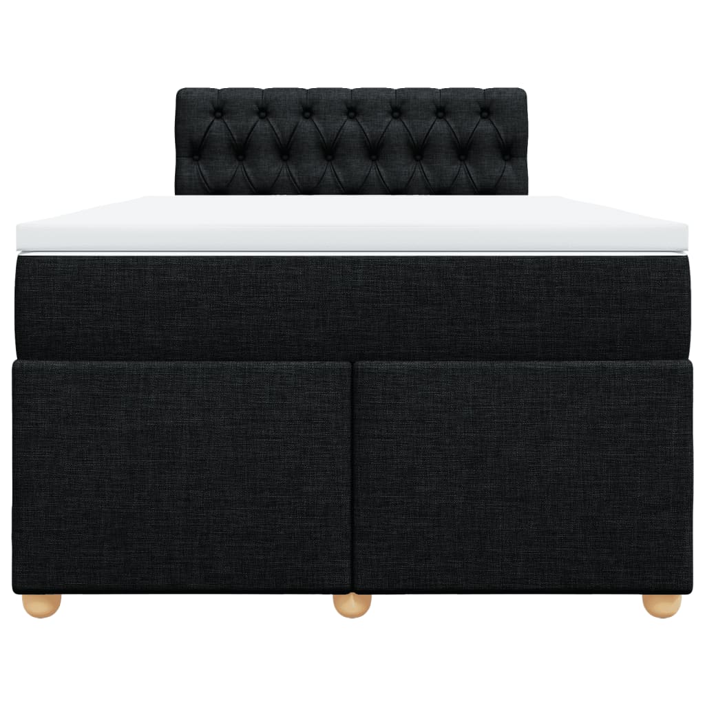 Boxspring met matras stof zwart 120x190 cm