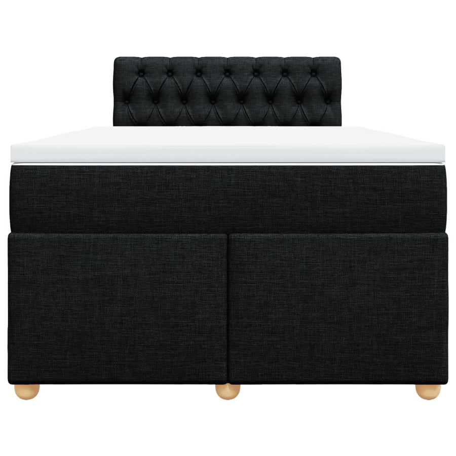 Boxspring met matras stof zwart 120x190 cm