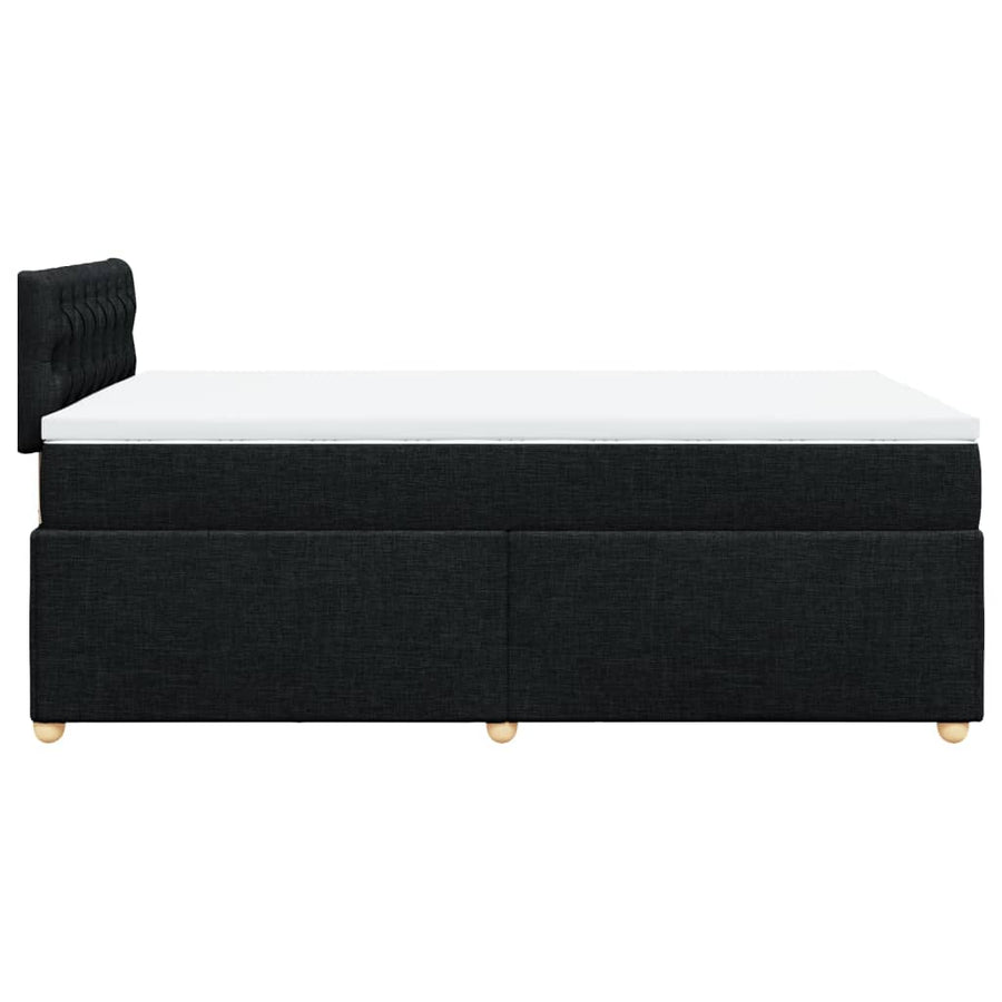 Boxspring met matras stof zwart 120x190 cm