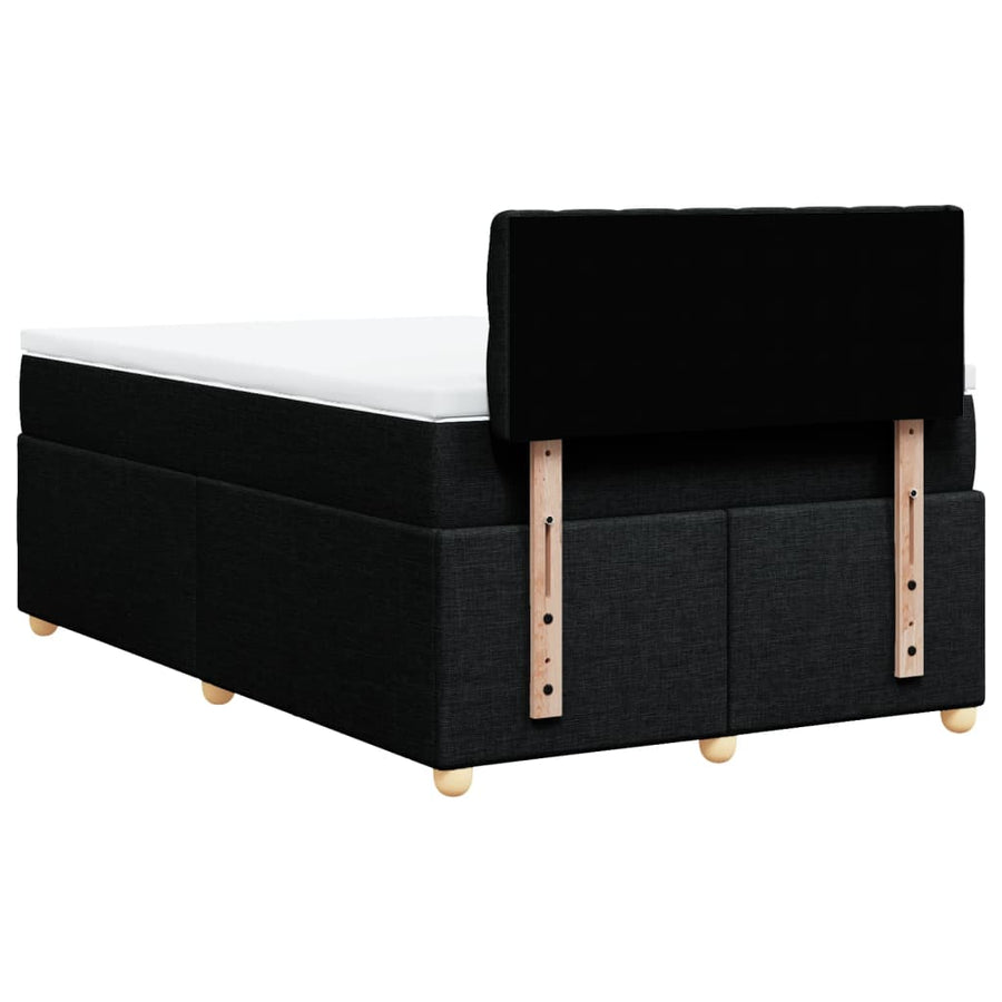 Boxspring met matras stof zwart 120x190 cm