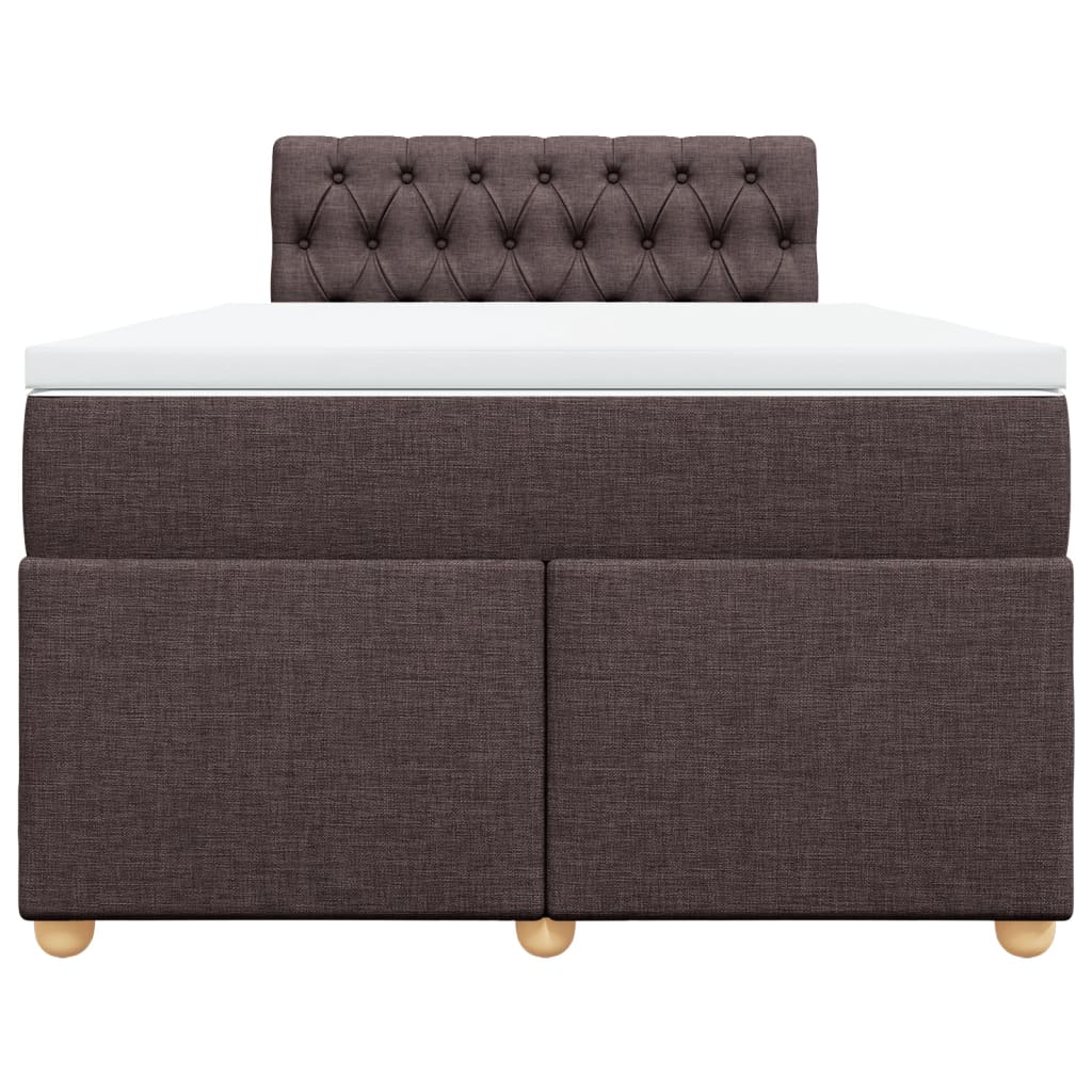 Boxspring met matras stof donkerbruin 120x190 cm