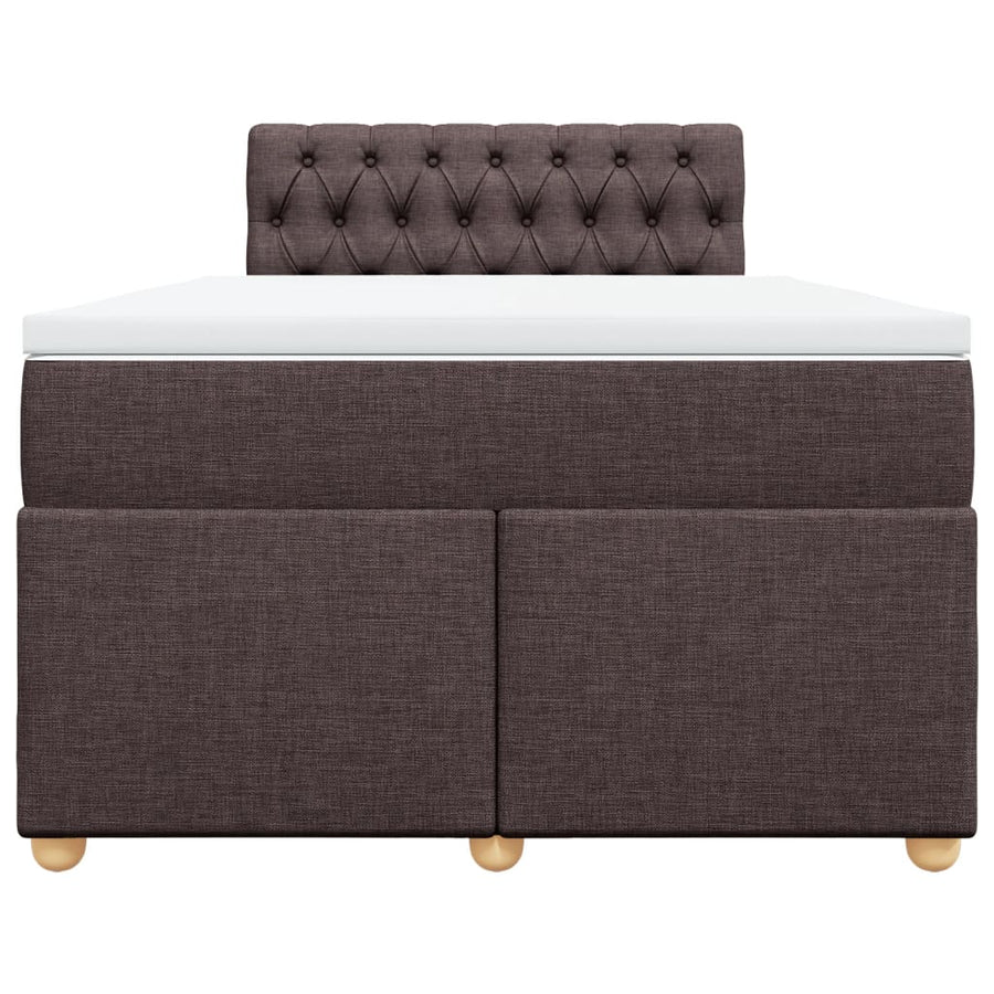 Boxspring met matras stof donkerbruin 120x190 cm