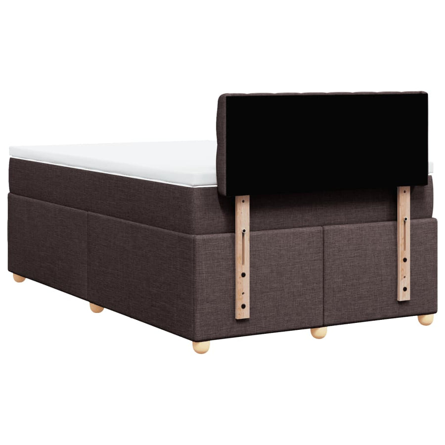 Boxspring met matras stof donkerbruin 120x190 cm