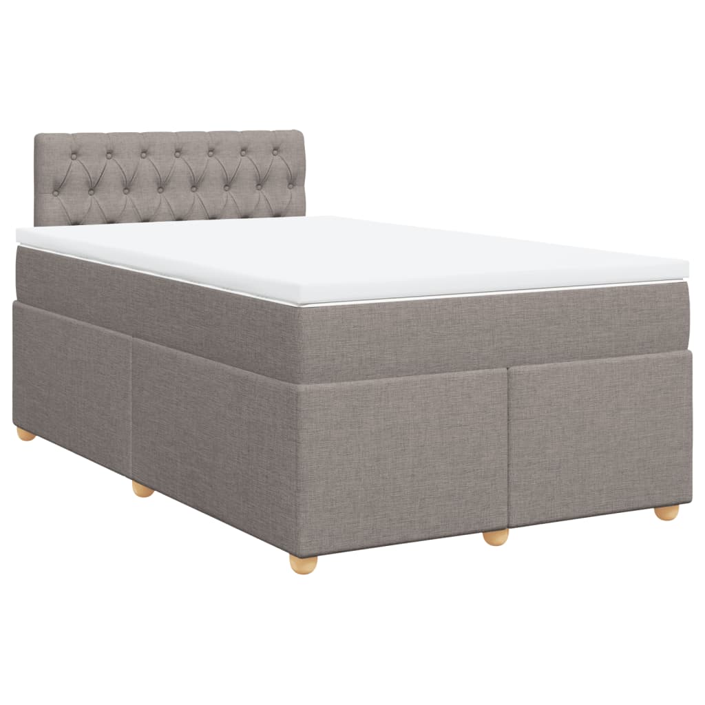 Boxspring met matras stof taupe 120x190 cm