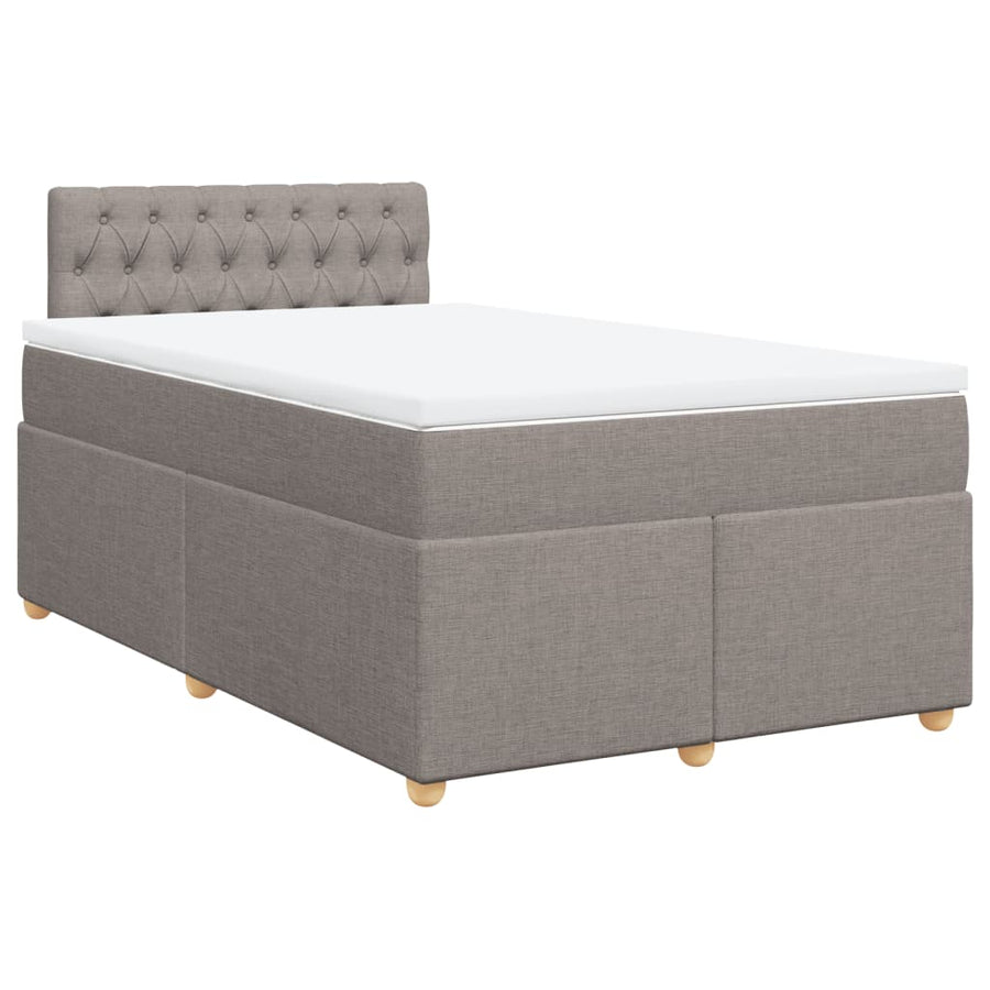 Boxspring met matras stof taupe 120x190 cm