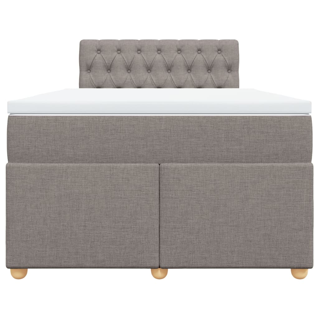 Boxspring met matras stof taupe 120x190 cm