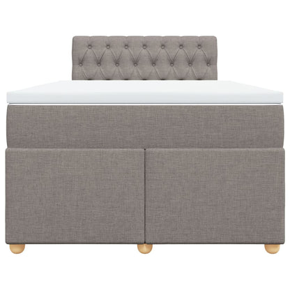 Boxspring met matras stof taupe 120x190 cm