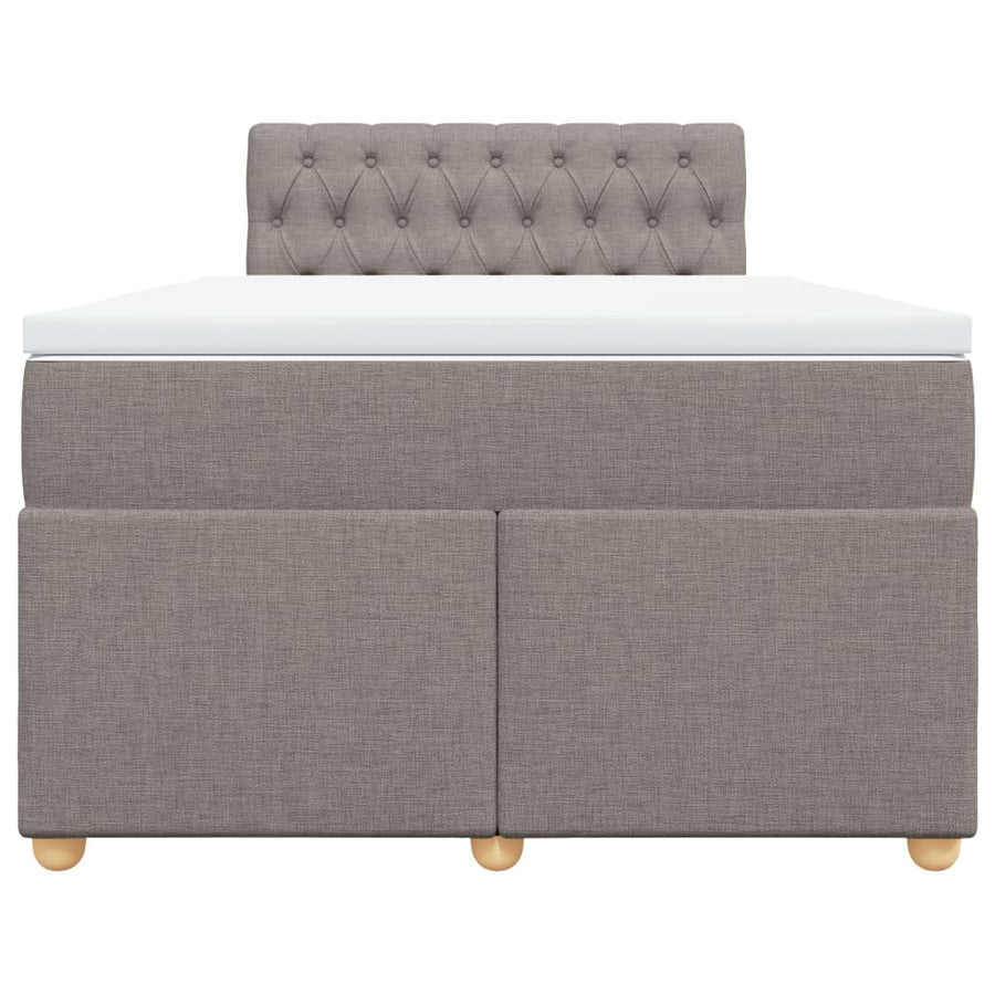 Boxspring met matras stof taupe 120x190 cm