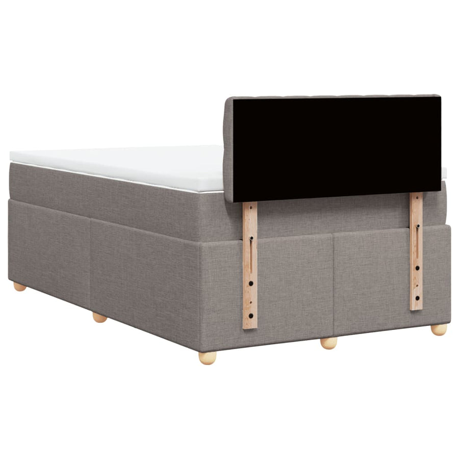 Boxspring met matras stof taupe 120x190 cm