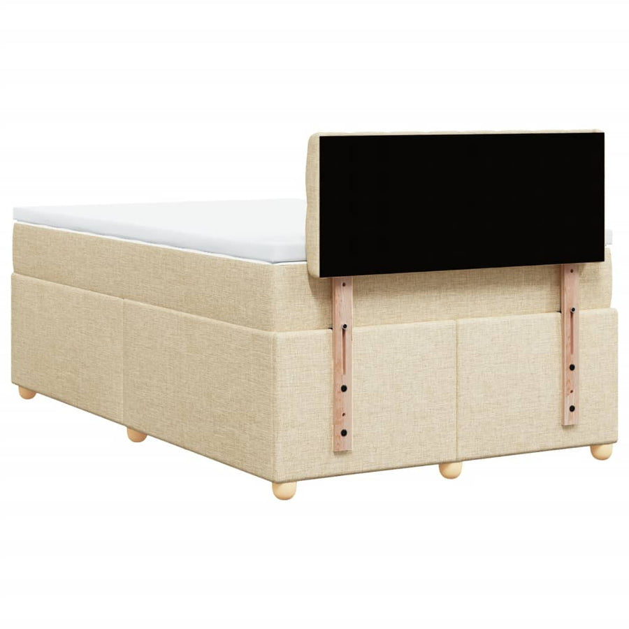 Boxspring met matras stof crèmekleurig 120x190 cm