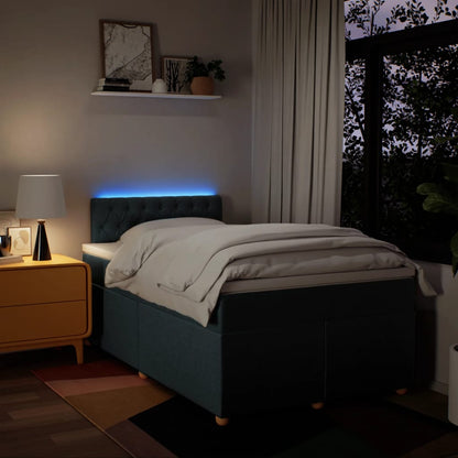 Boxspring met matras stof blauw 120x190 cm