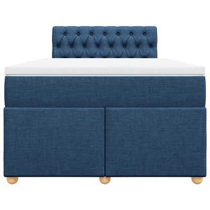 Boxspring met matras stof blauw 120x190 cm