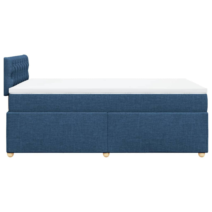 Boxspring met matras stof blauw 120x190 cm