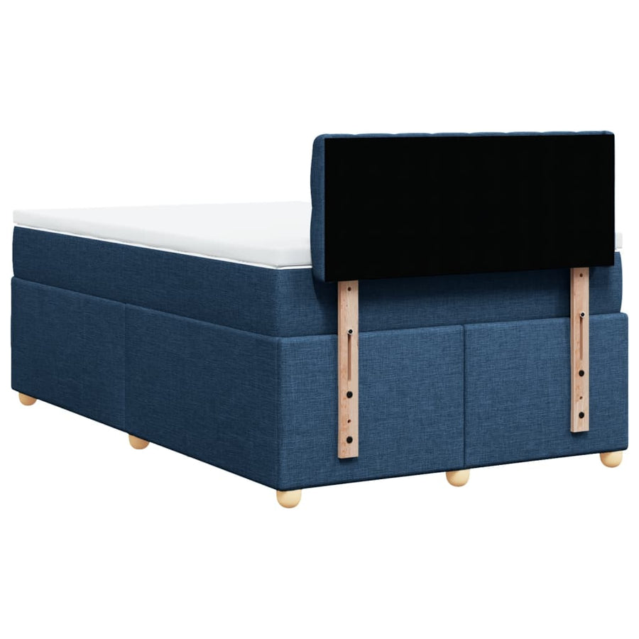 Boxspring met matras stof blauw 120x190 cm