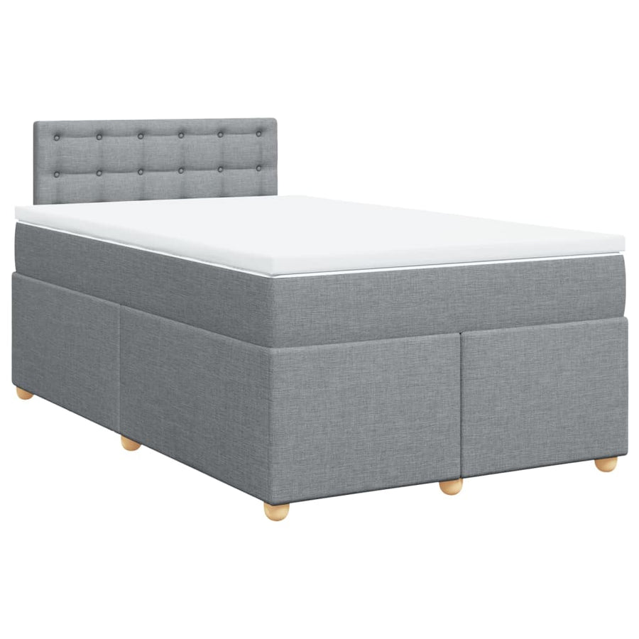 Boxspring met matras stof lichtgrijs 120x190 cm