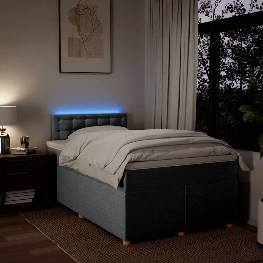 Boxspring met matras stof lichtgrijs 120x190 cm