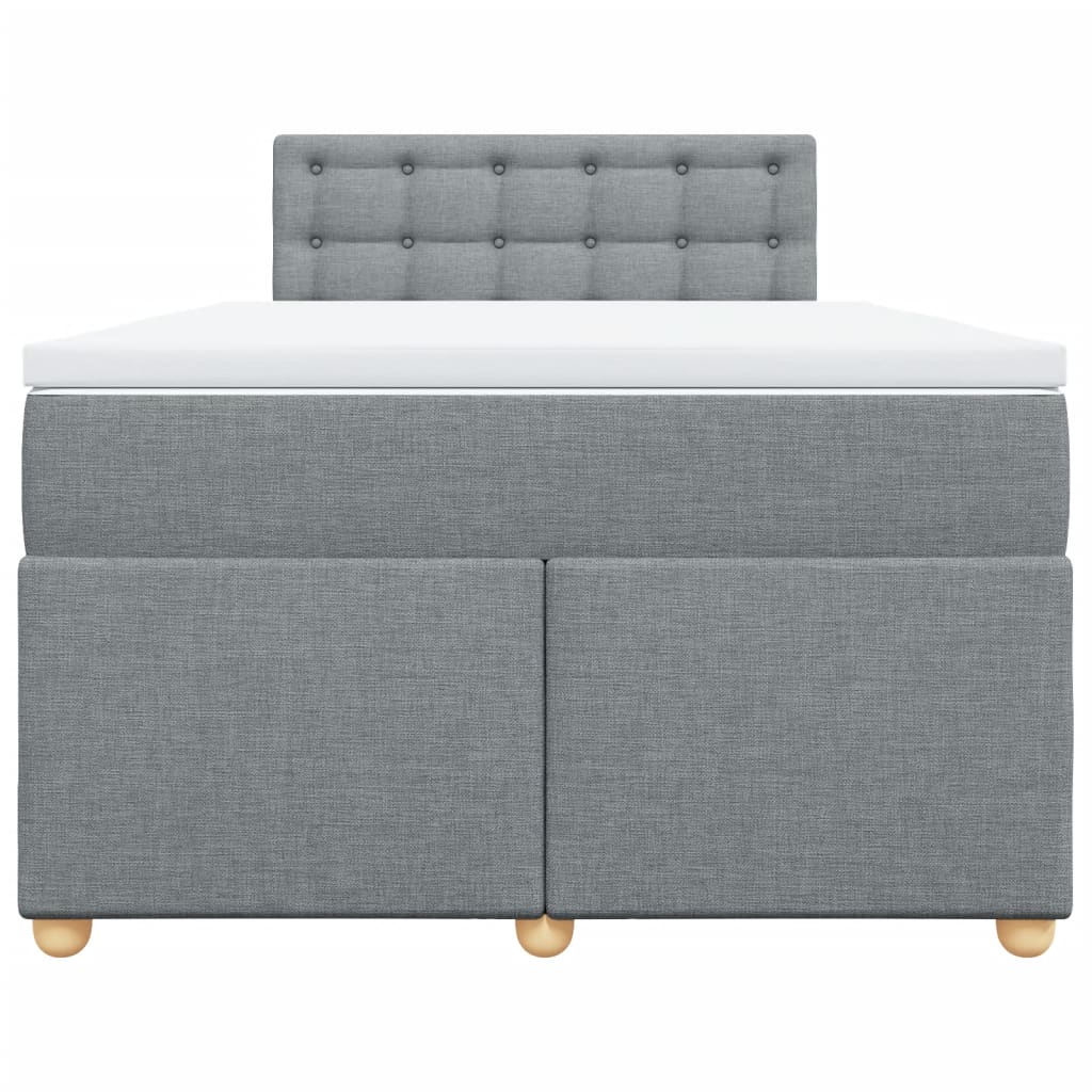 Boxspring met matras stof lichtgrijs 120x190 cm