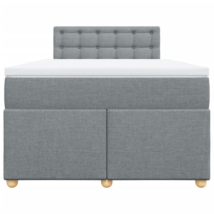 Boxspring met matras stof lichtgrijs 120x190 cm