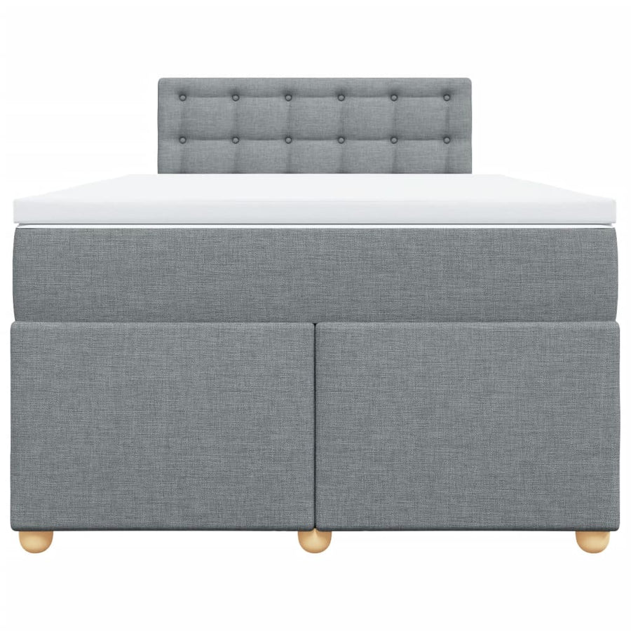 Boxspring met matras stof lichtgrijs 120x190 cm