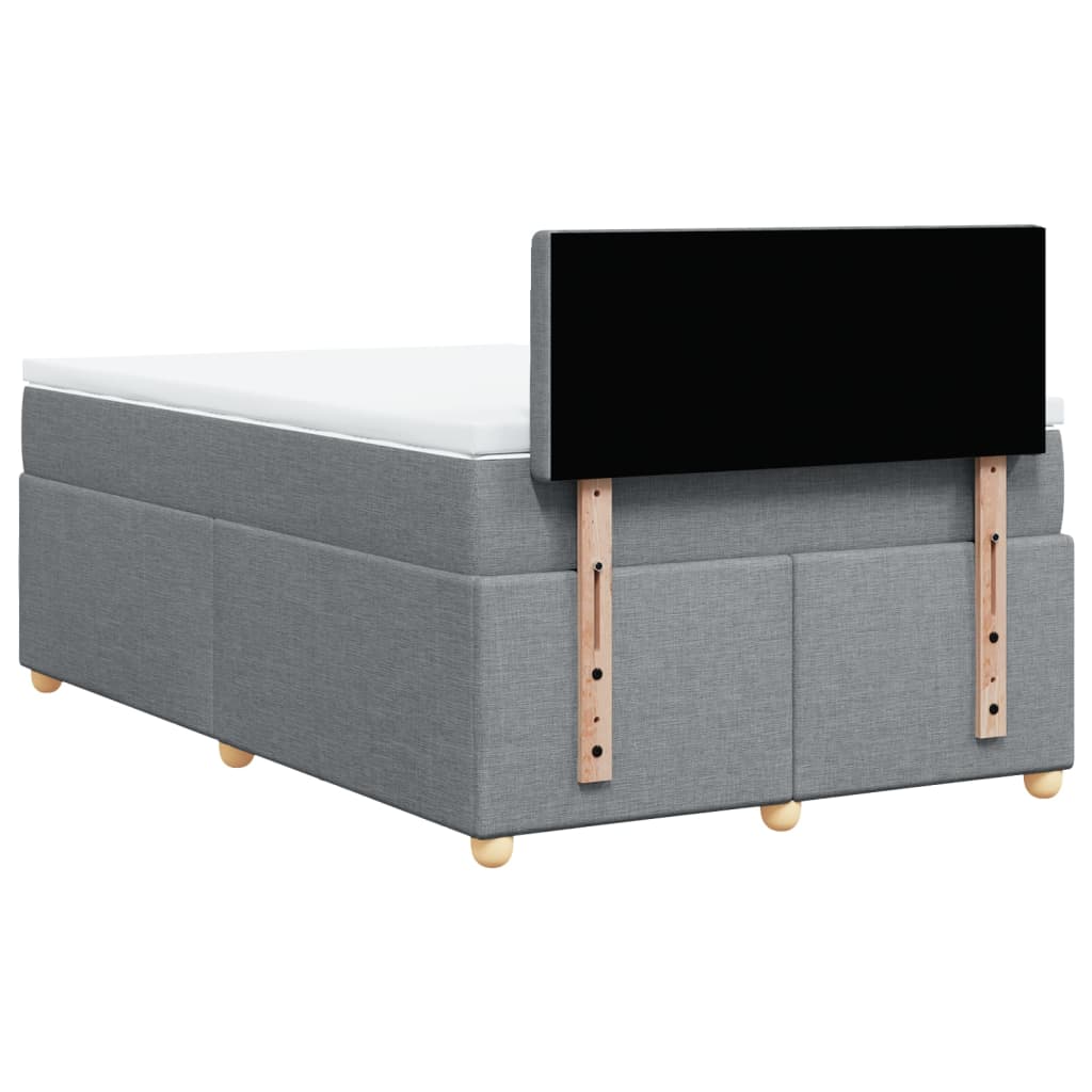 Boxspring met matras stof lichtgrijs 120x190 cm