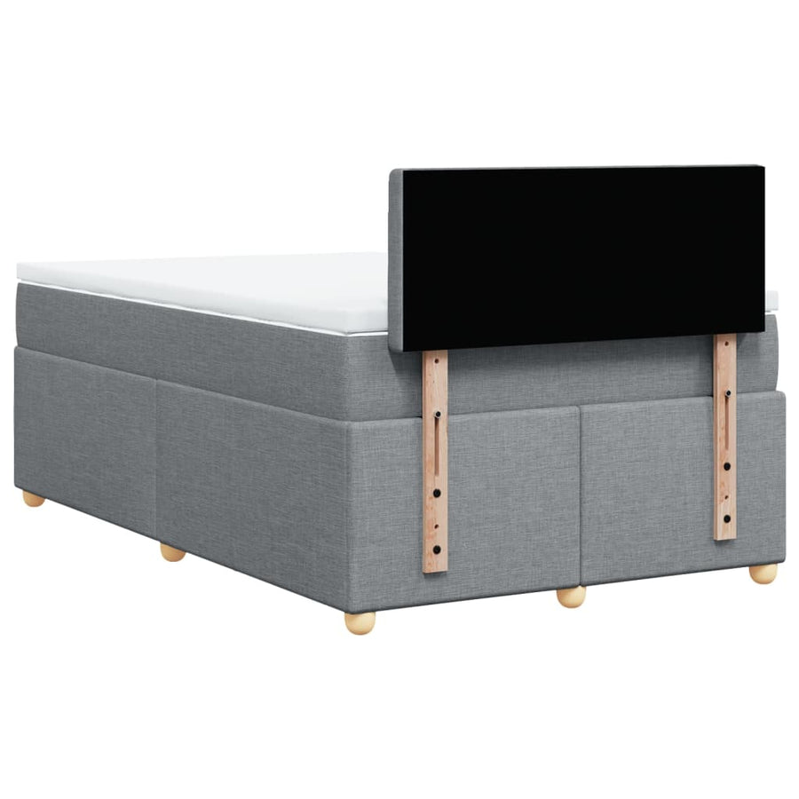 Boxspring met matras stof lichtgrijs 120x190 cm
