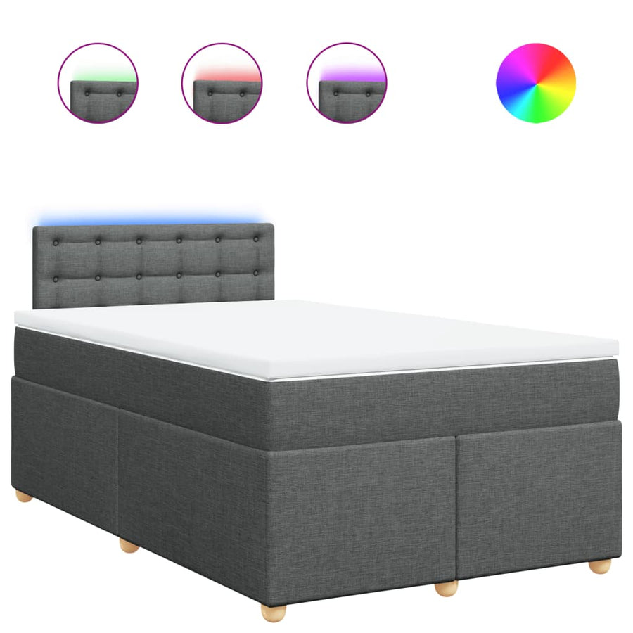 Boxspring met matras stof donkergrijs 120x190 cm
