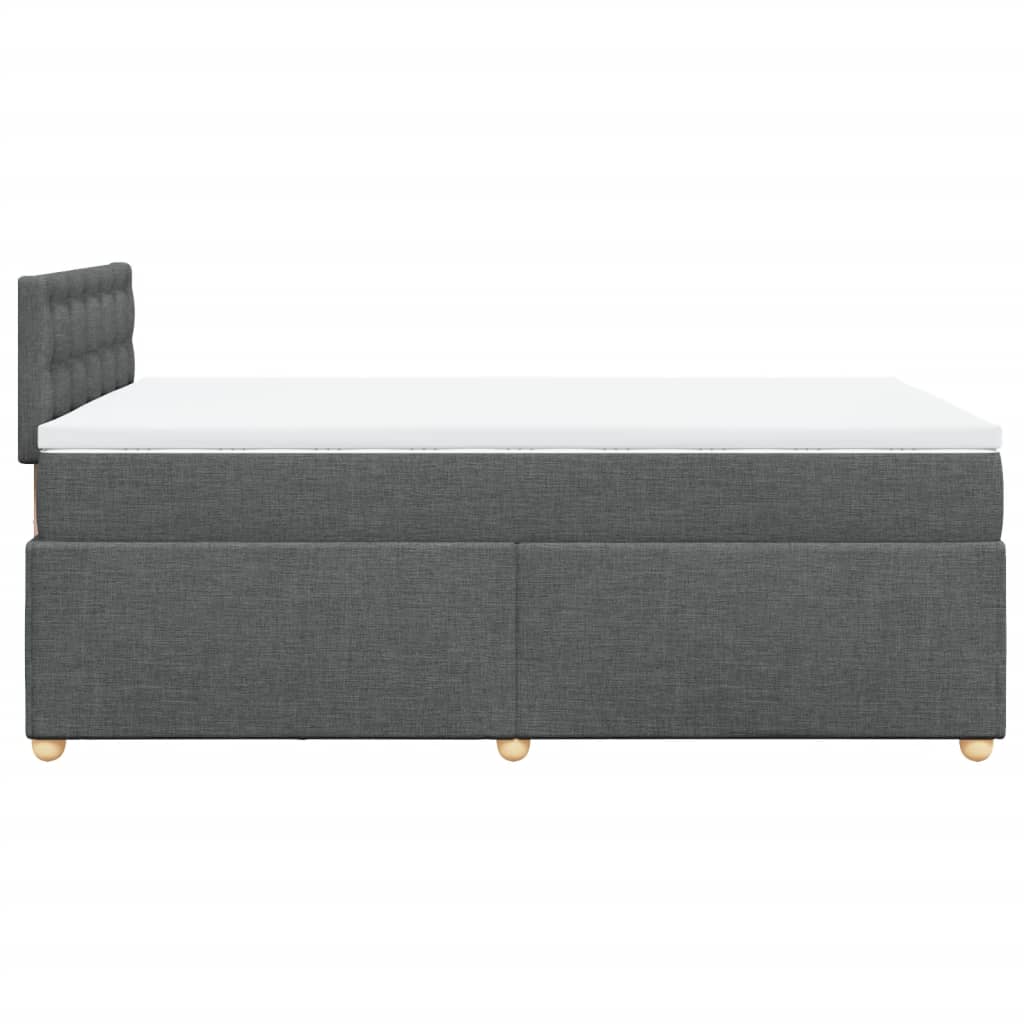 Boxspring met matras stof donkergrijs 120x190 cm