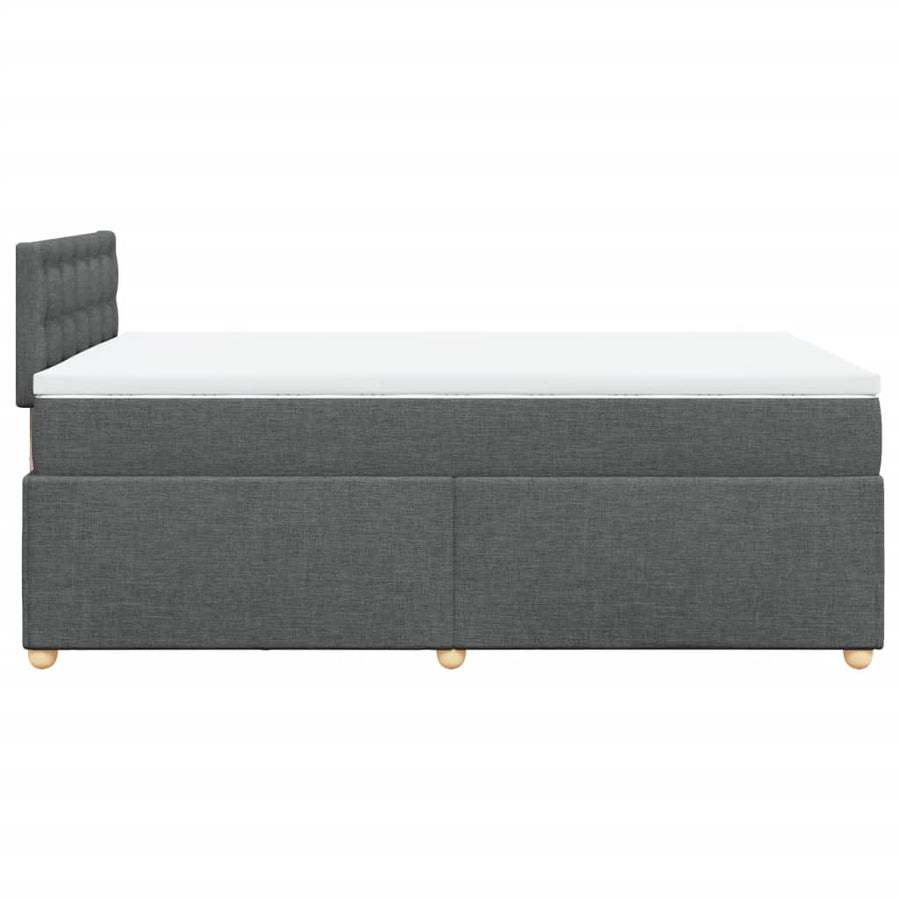 Boxspring met matras stof donkergrijs 120x190 cm