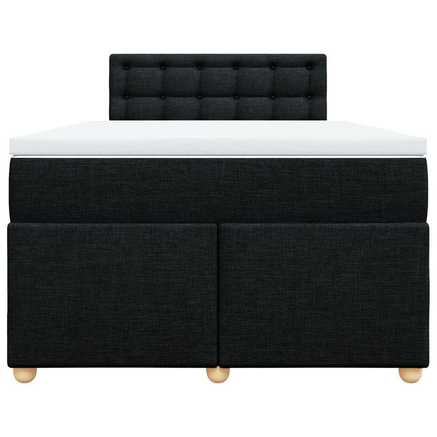 Boxspring met matras stof zwart 120x190 cm