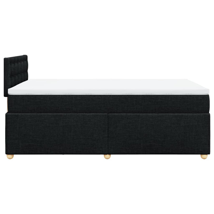 Boxspring met matras stof zwart 120x190 cm